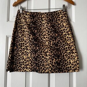 Vintage 90s La Belle Fashions Leopard Print Mini Skirt (Size 7) 0522